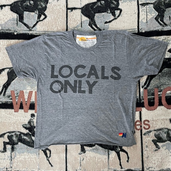 Aviator Nation Tops - ⚡️AVIATOR NATION⚡️ Locals Only Grey T Shirt Women’s Medium